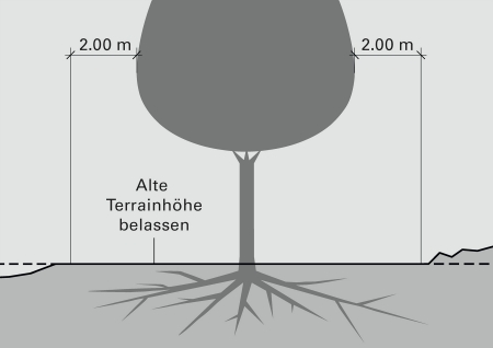 Kein Bodenabtrag oder Bodenauftrag